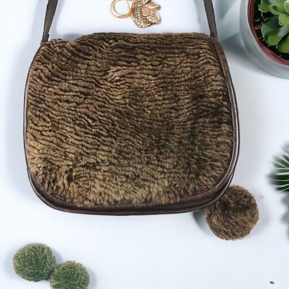 Patricia Nash Laser Cut Sherpa Collection Brown Leather Shoulder Bag - Picture 1 of 16